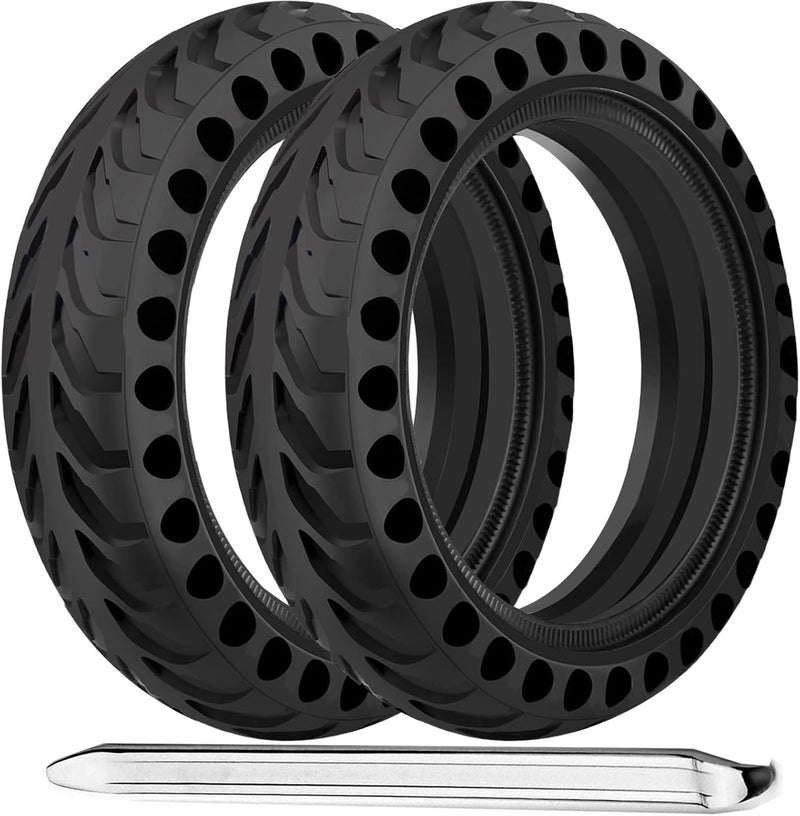 TOCBEUU TOUBEUU Solid Tires 8.5x2 Inches for Electric Scooter, 50/75-6.1Replacement Wheels, Rubber Tyre 8-1/2'' for Gotrax GXL V2/XR/APEX & Xiaomi M365/M365 Pro/Pro 2/1S and All 8.5'' Scooter- Black(2PCS) - Image 1